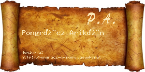 Pongrácz Arikán névjegykártya